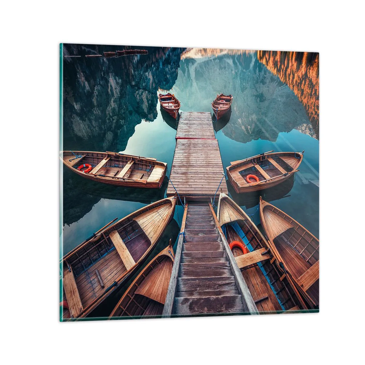 Obraz na skle - Čakám v prístave - 50x50 cm