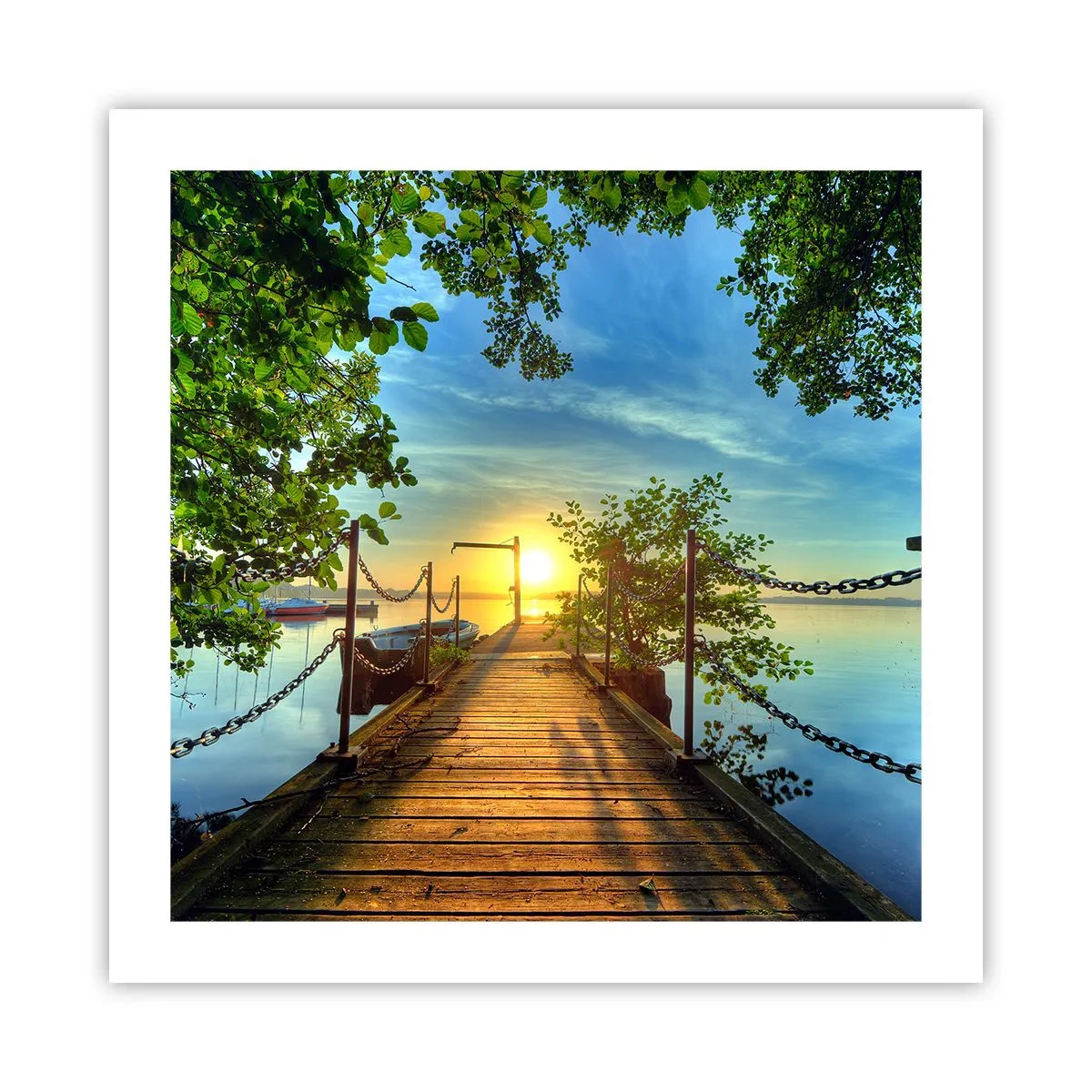 Plagát - Západ pri vode - 50x50 cm