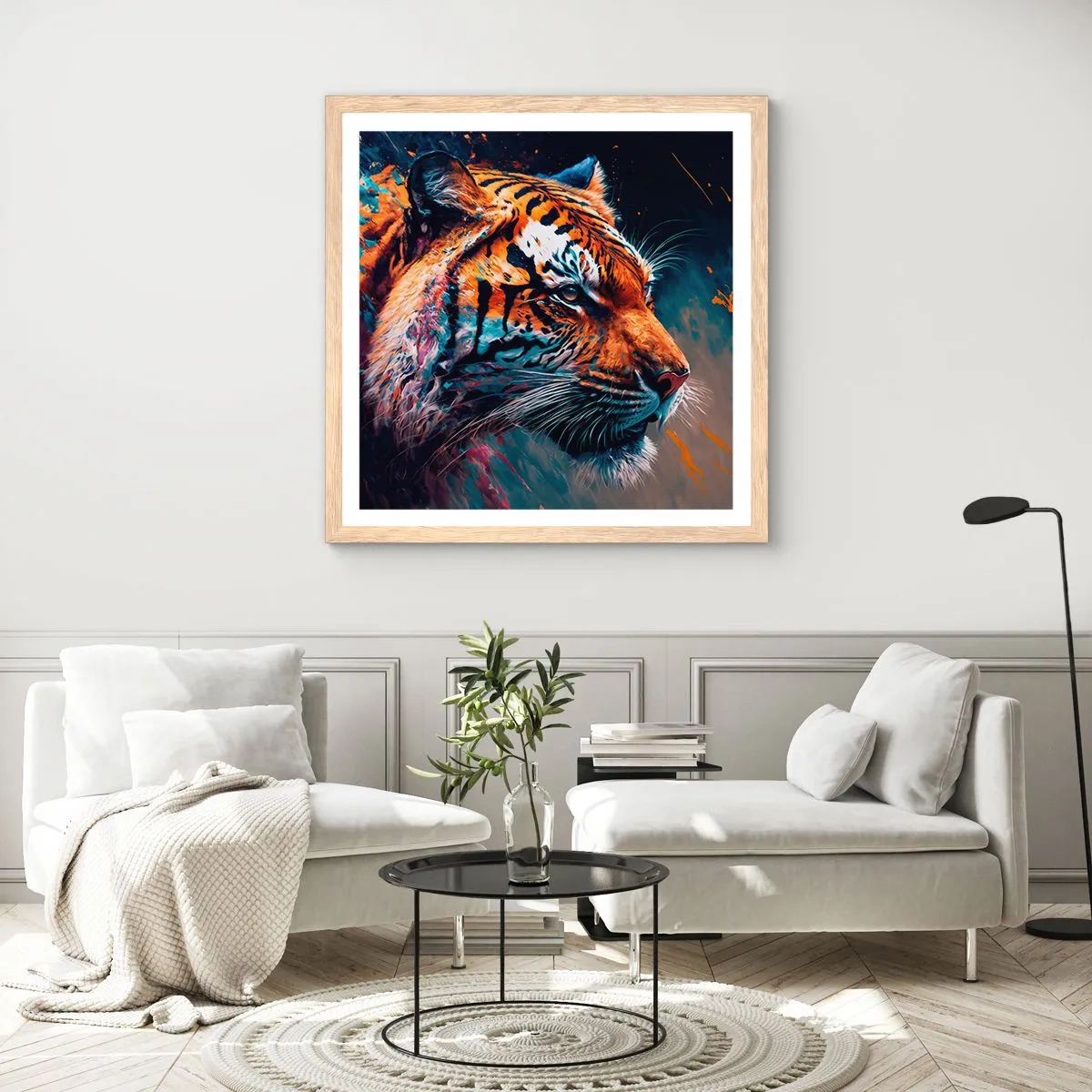 Plagát v ráme zo svetlého duba - Divoká krása - 40x40 cm