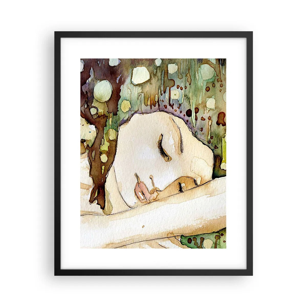 Plagát v čiernom ráme - Smaragdovo-fialový sen - 40x50 cm