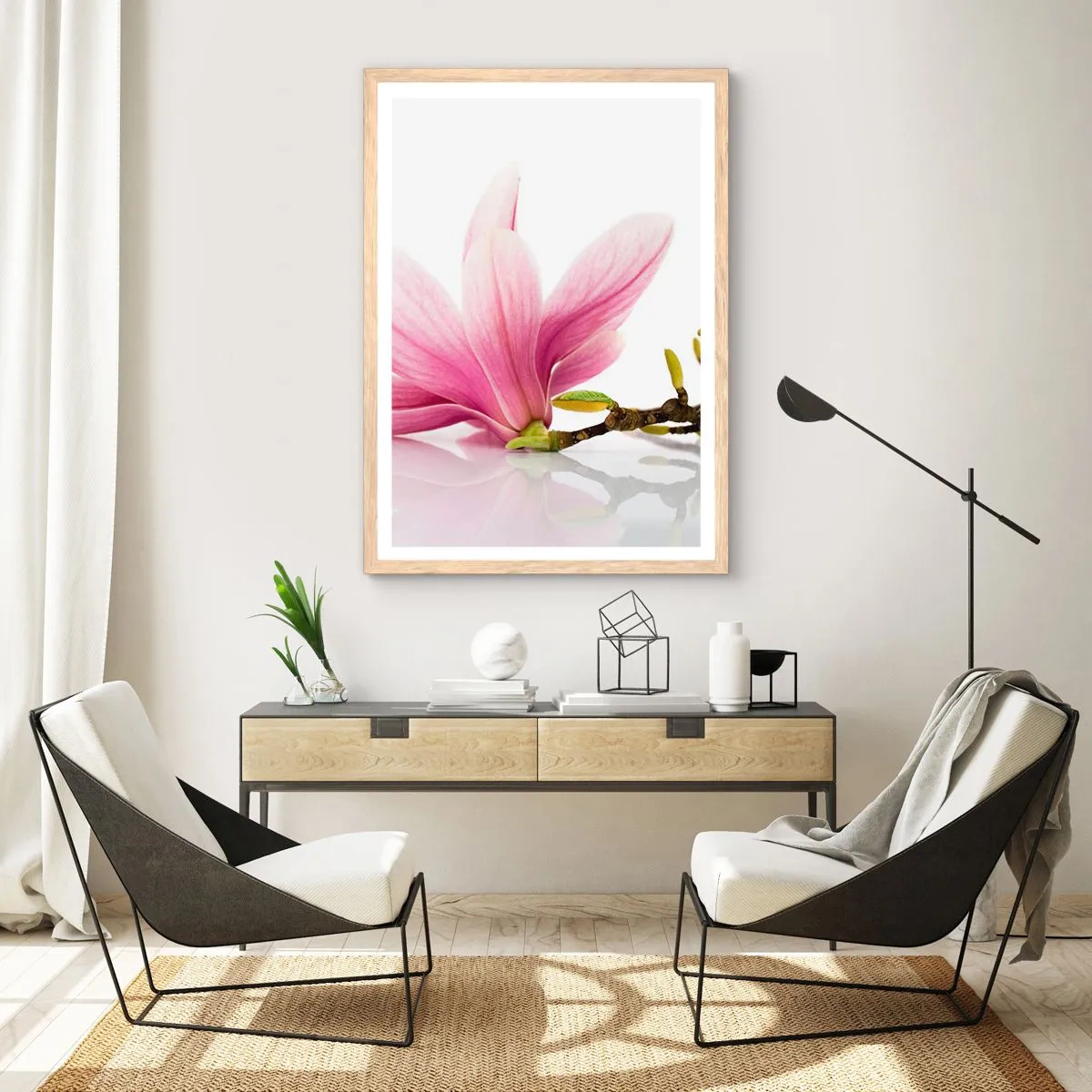 Plagát v ráme zo svetlého duba - Jemné ako závan jari - 50x70 cm
