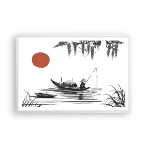 Plagát v bielom ráme - Ázijské popoludnie - 91x61 cm