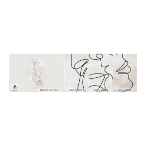 Vzorka samolepiacej fototapety Deluxe Sticker - Zamotaní v objatí - Abstrakcia, Muž, Žena - 100x30 cm