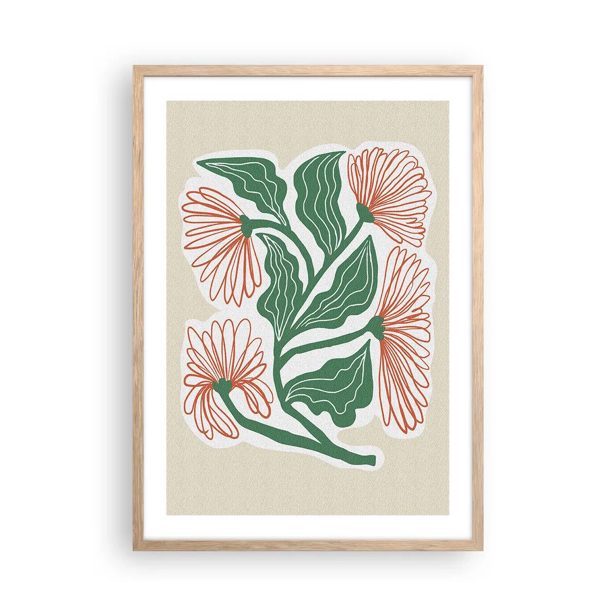 Plagát v ráme zo svetlého duba - Ľudové aj moderné - 50x70 cm