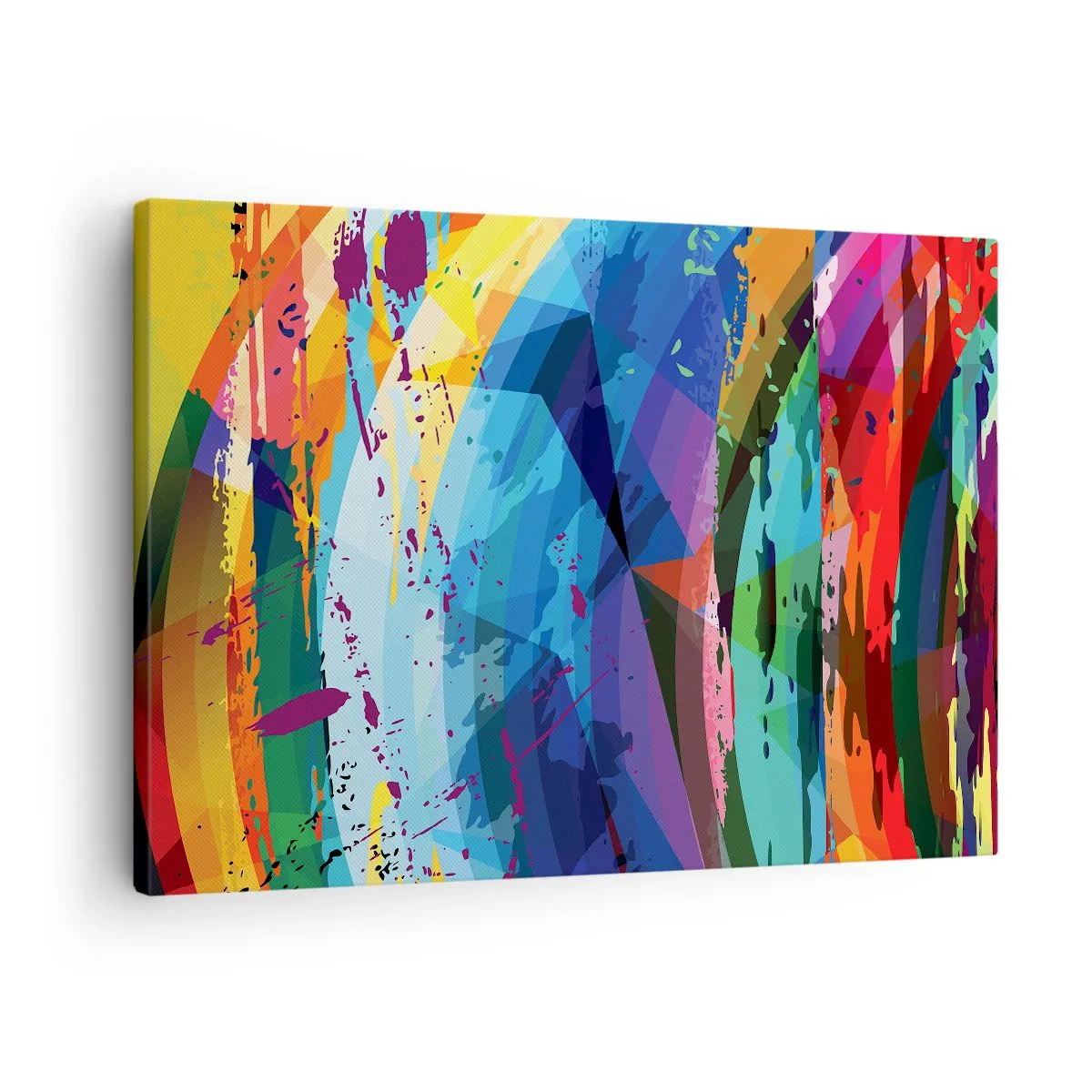Obraz na plátne - Farebná abstrakcia v dynamických vzoroch a tvaroch - 70x50cm - Farebné závraty - Moderná nástenná dekorácia do obývacej izby a spálne ARTTOR