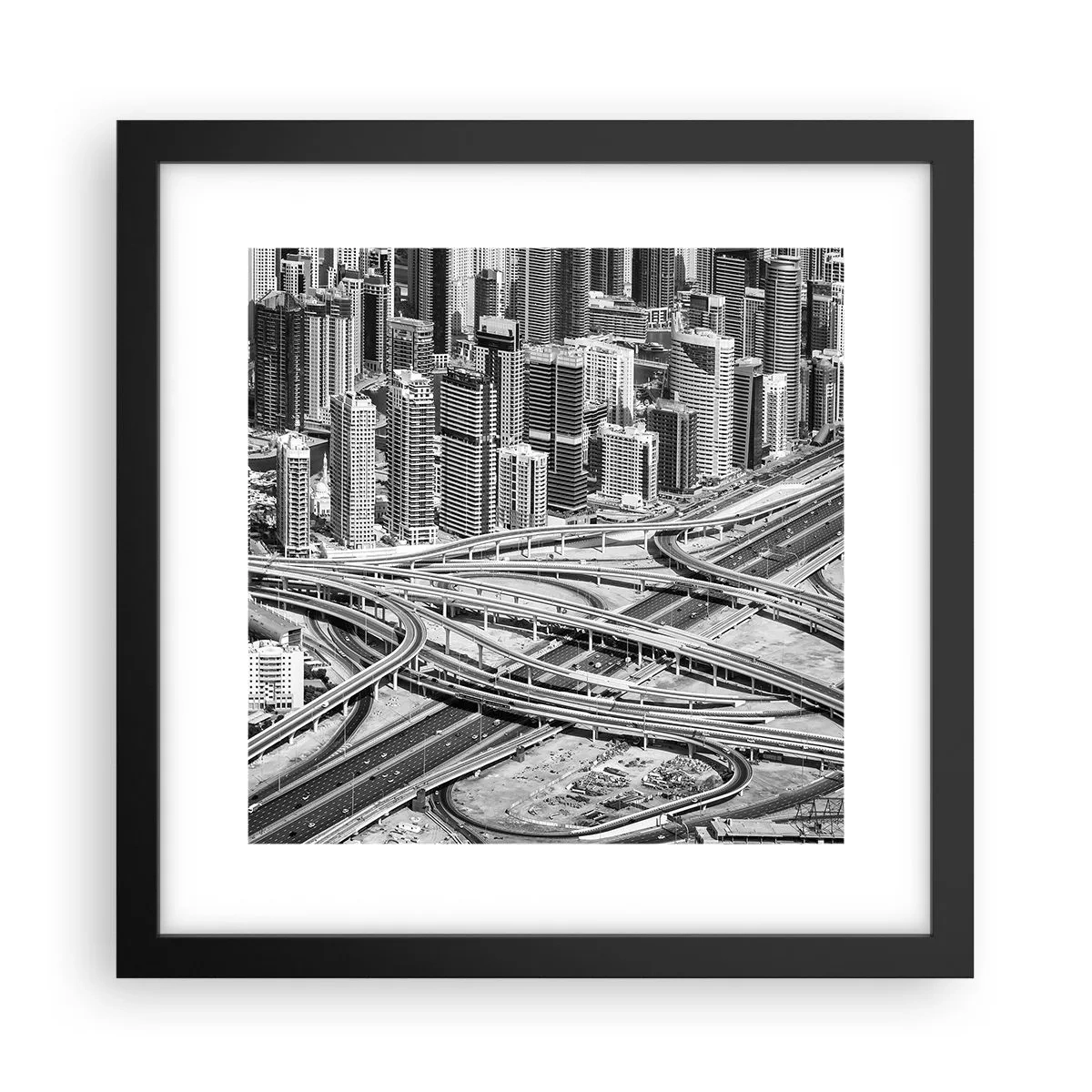 Plagát v čiernom ráme - Dubaj – neskutočné mesto - 30x30 cm