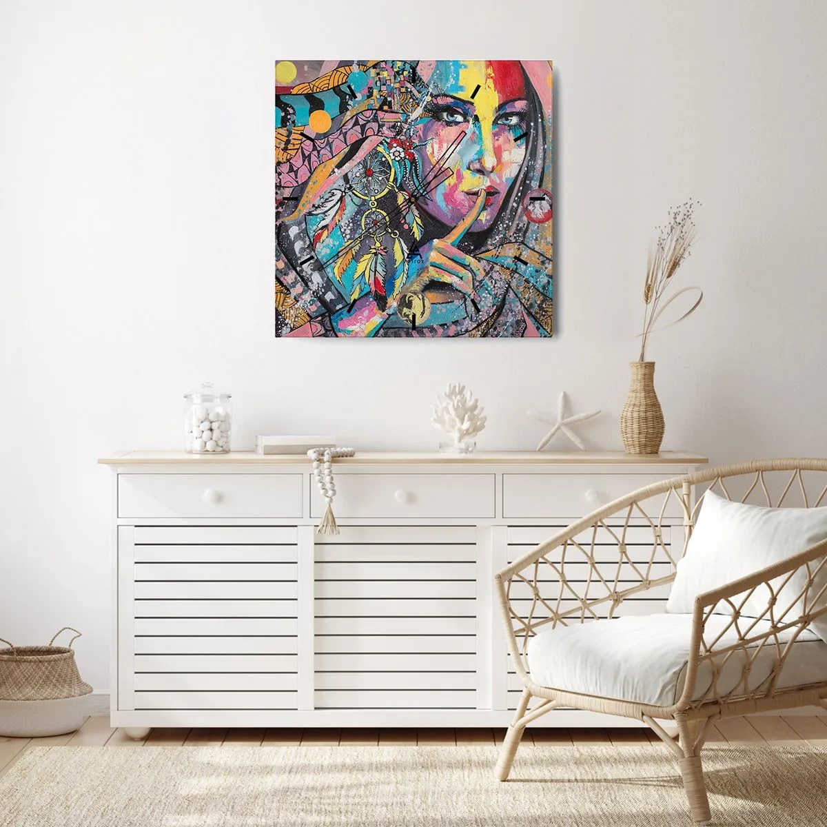Nástenné hodiny - Mlč, než pochopíš - 40x40 cm