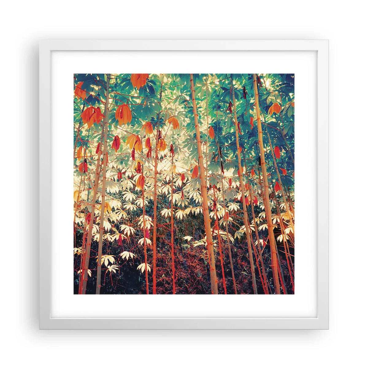 Plagát v bielom ráme - Tajný život listov - 40x40 cm