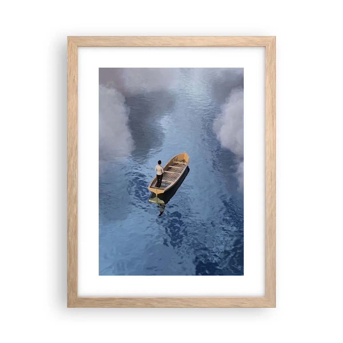 Plagát v ráme zo svetlého duba - Život – cesta – neistota - 30x40 cm