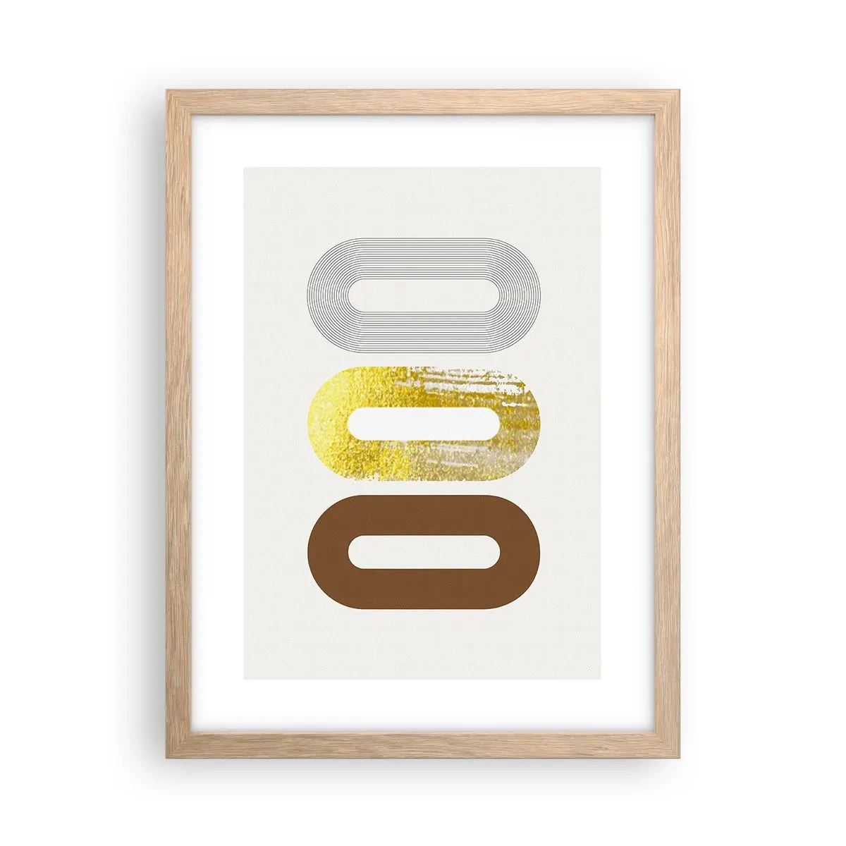 Plagát v ráme zo svetlého duba - Ooo! - 30x40 cm