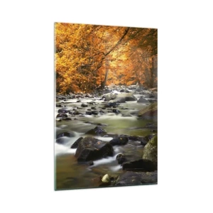 Obraz na skle - Potok v zlatom lese - 80x120 cm