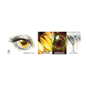 Vzorka samolepiacej fototapety Deluxe Sticker - Pohľad žeravý ako leto - Abstrakcia, Grafika, Oko - 100x30 cm