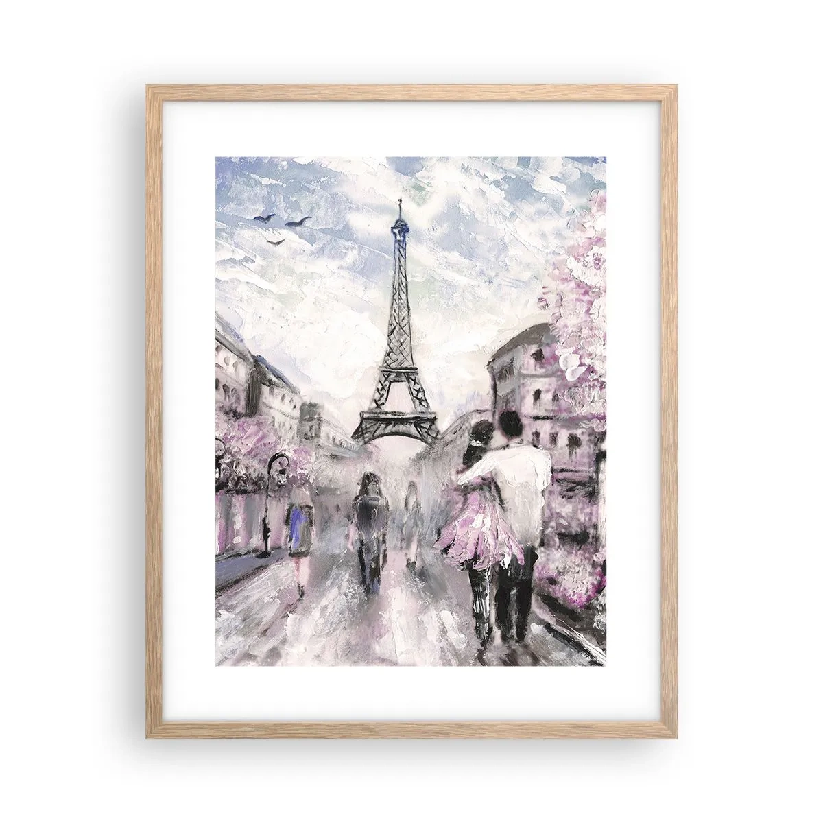 Plagát v ráme zo svetlého duba - Keď sa zamilovať, tak len v… - 40x50 cm