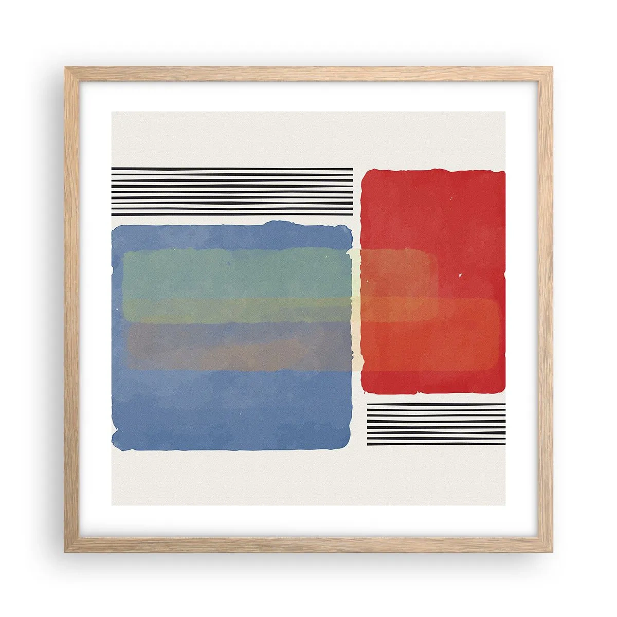 Plagát v ráme zo svetlého duba - Duch a písmeno geometrie - 50x50 cm