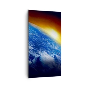 Obraz na plátne - Východ slnka nad modrou planétou - 65x120 cm