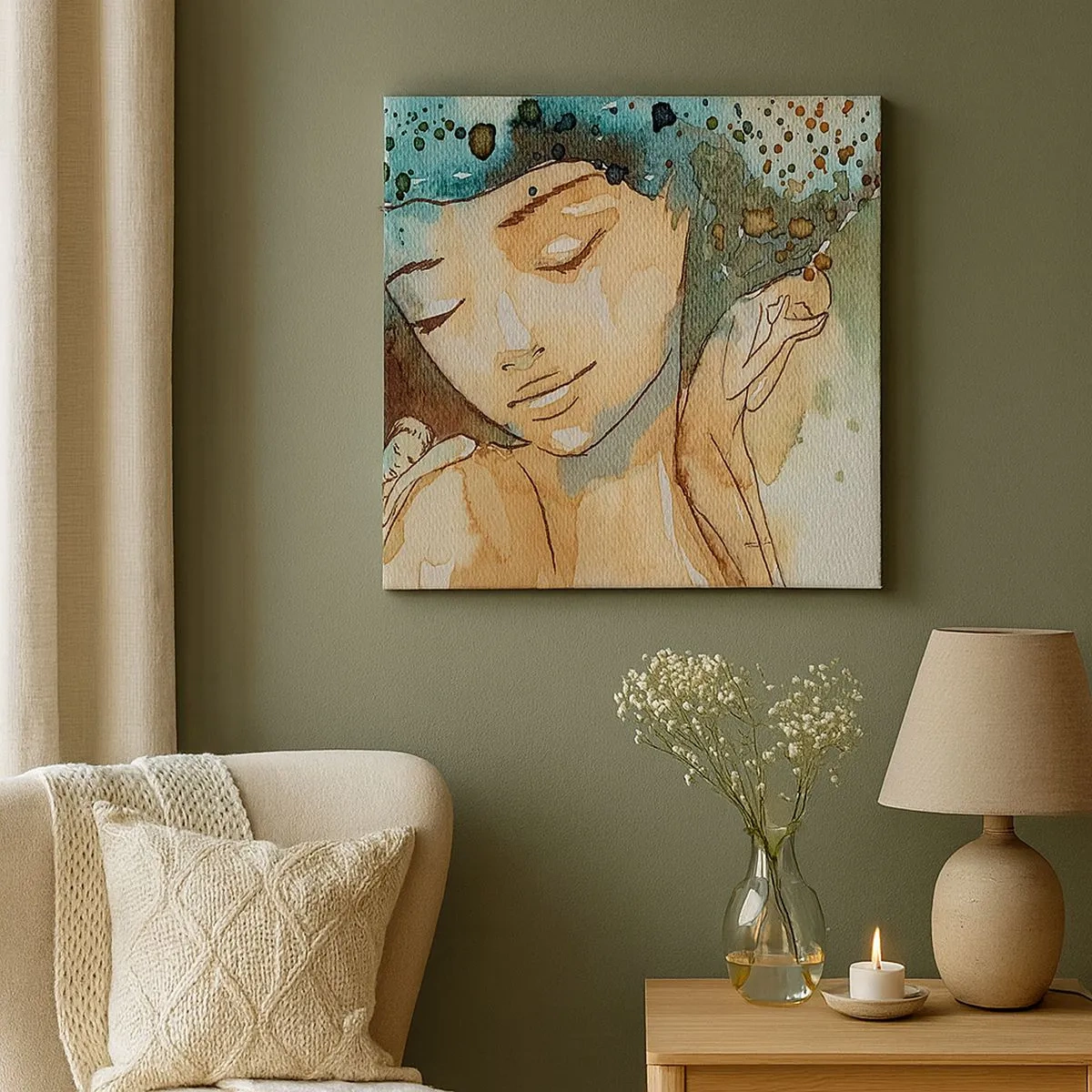 Obraz na plátne - Lady in blue - 30x30 cm