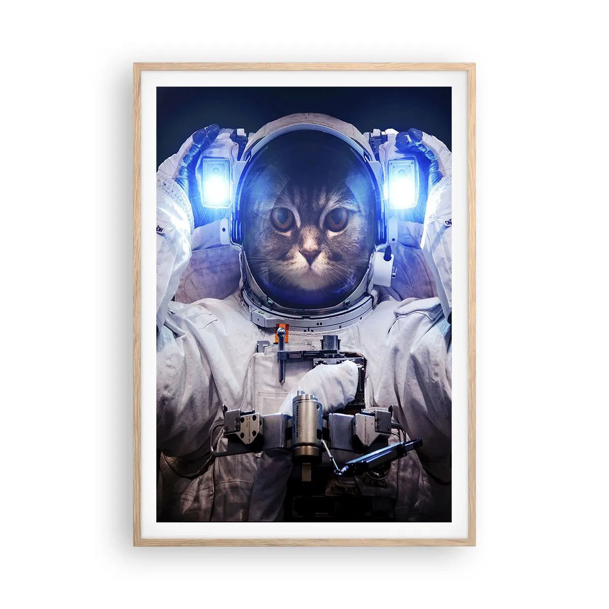 Plagát v ráme zo svetlého duba - Houston, máte problém - 70x100 cm