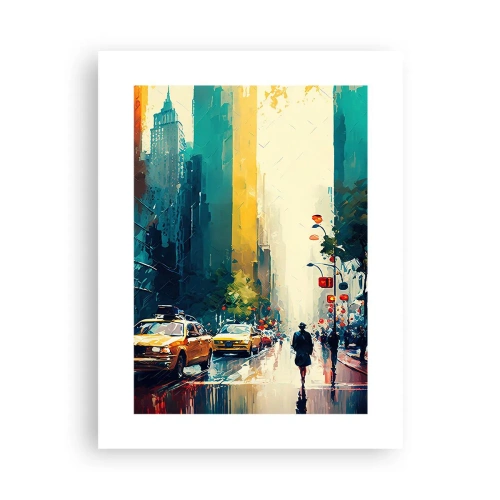 Plagát - New York – tu je aj dážď farebný - 30x40 cm