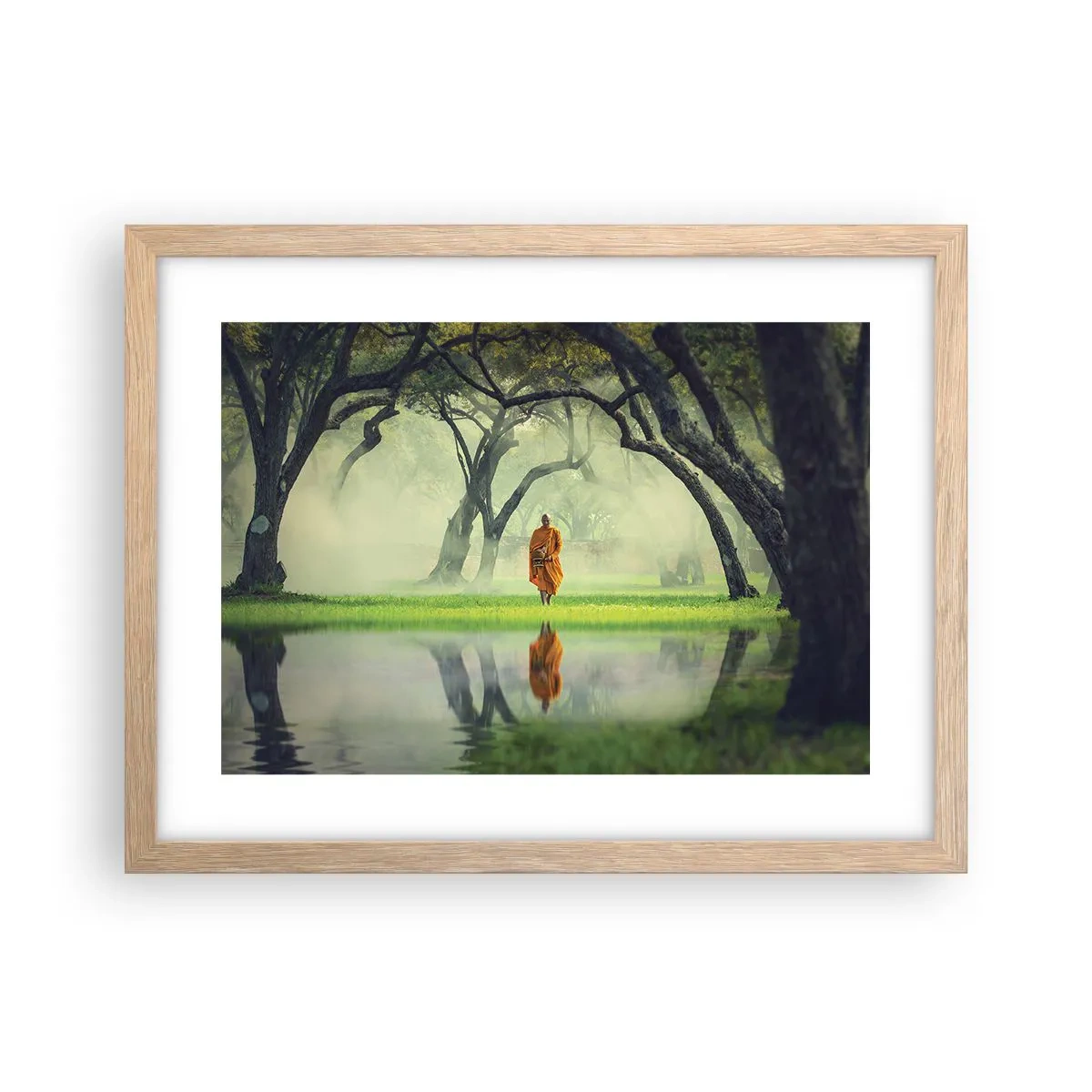 Plagát v ráme zo svetlého duba - Na ceste k osvieteniu - 40x30 cm