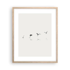 Plagát v ráme zo svetlého duba - Štyri jednoduché kroky - 40x50 cm
