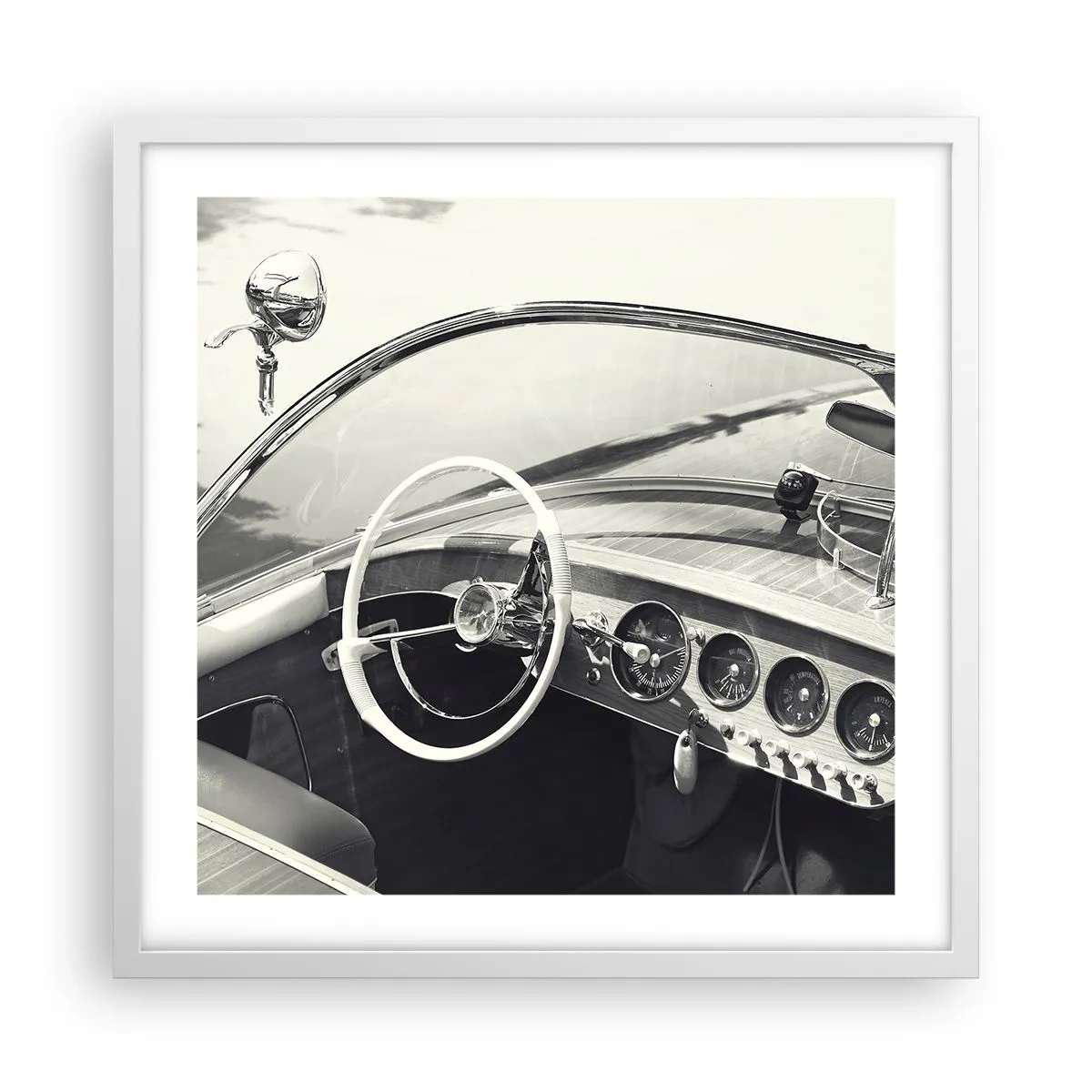 Plagát v bielom ráme - Počasie pre bohatých - 50x50 cm