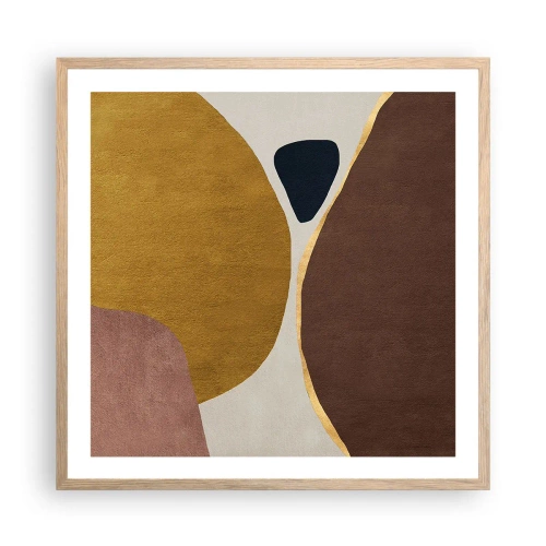 Plagát v ráme zo svetlého duba - Abstrakcia – miesto v priestore - 60x60 cm