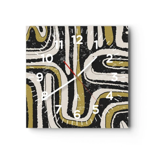 Nástenné hodiny - Kompozícia: trakty a uličky - 40x40 cm
