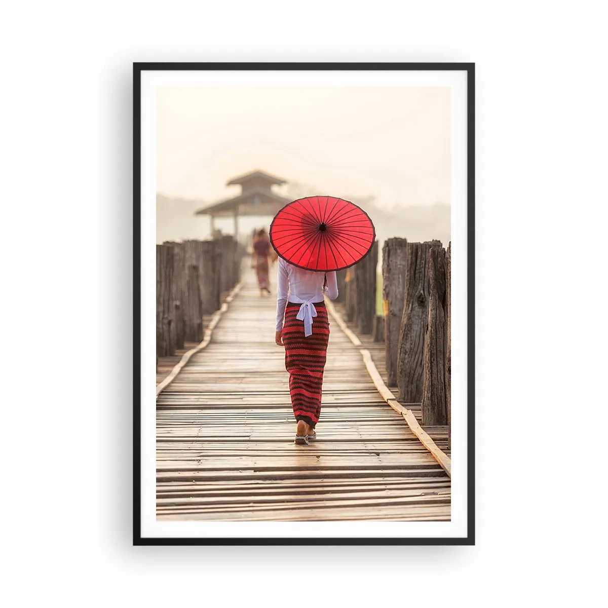 Plagát v čiernom ráme - Na starom moste - 70x100 cm