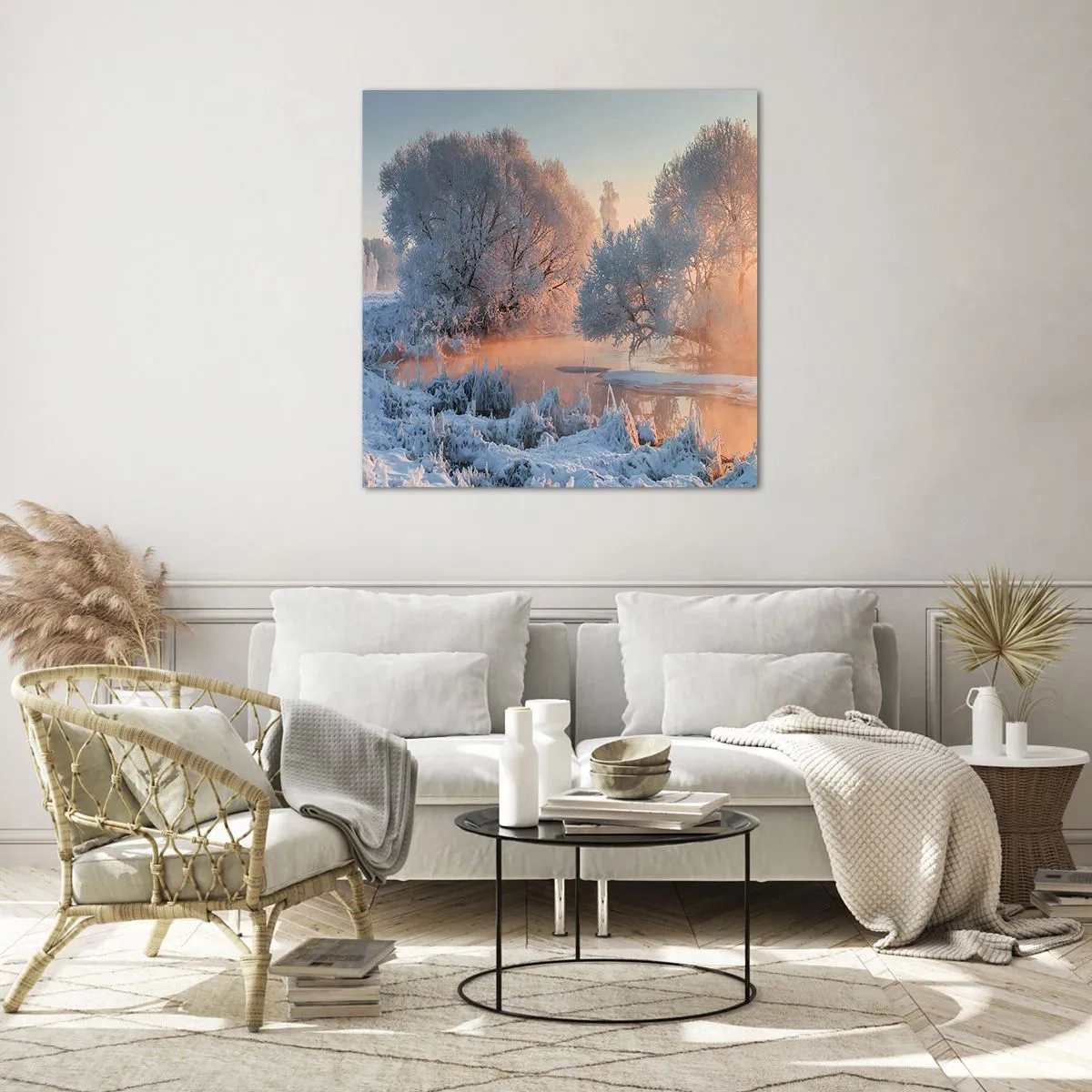 Obraz na skle - Všetko sa leskne v slnečnom kryštáli - 60x60 cm