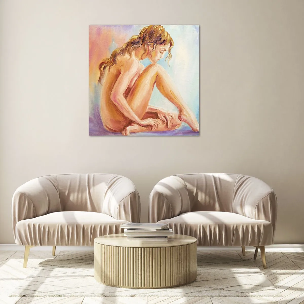 Obraz na skle - Akt mladosti - 60x60 cm