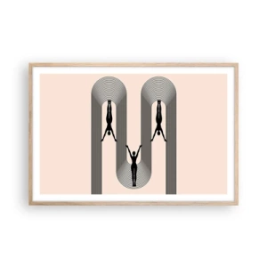 Plagát v ráme zo svetlého duba - Hore nohami - 91x61 cm