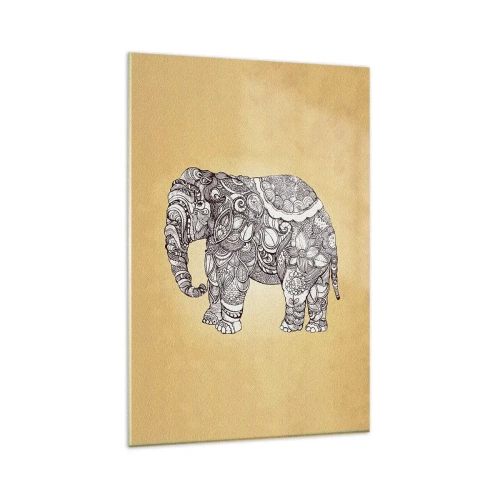 Obraz na skle - Skrytý slon - 80x120 cm