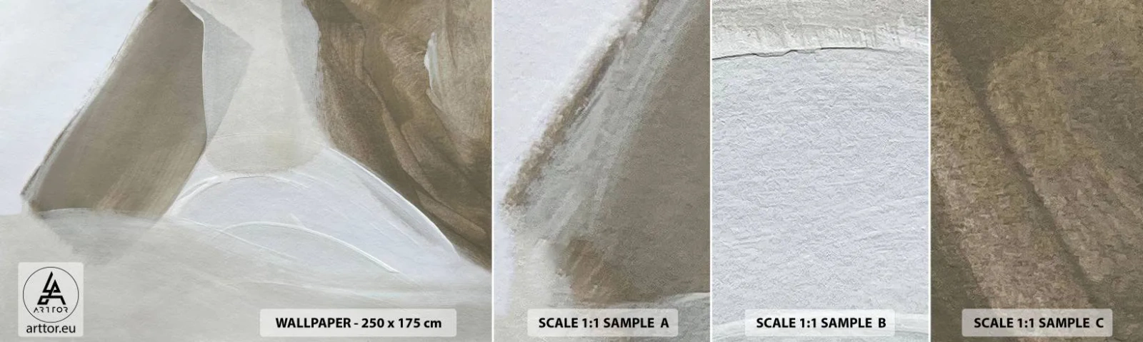 Vzorka Fototapeta Standard Eco - Vlna bielej - Svetlý, Kus, Minimalistický - 100x30 cm