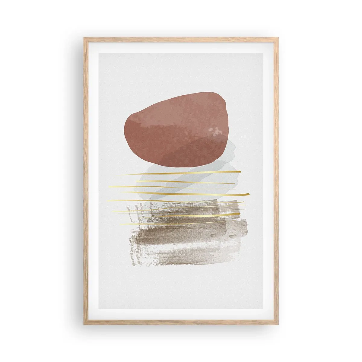 Plagát v ráme zo svetlého duba - Abstraktná kolonáda - 61x91 cm