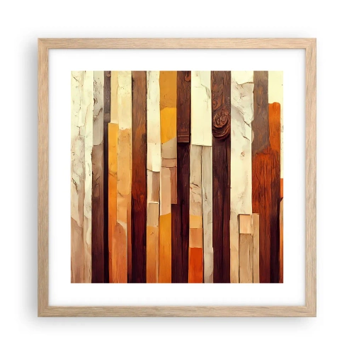 Plagát v ráme zo svetlého duba - Hymna lesných stromov - 40x40 cm