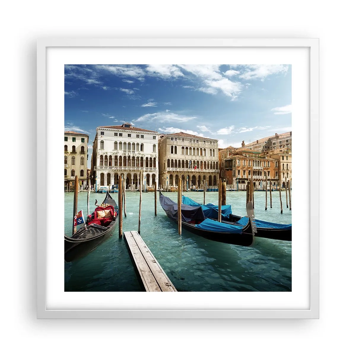 Plagát v bielom ráme - Paláce v modrej - 50x50 cm