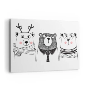 Obraz na plátne - Medveď, medvedík a macko - 100x70 cm