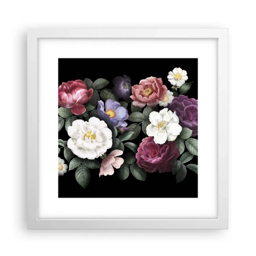 Plagát v bielom ráme - Z anglickej záhrady - 30x30 cm