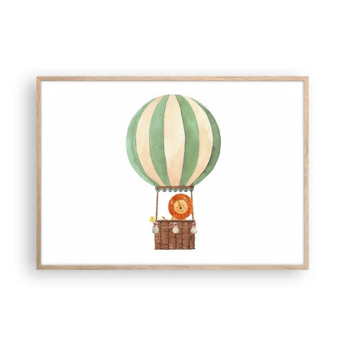 Plagát v ráme zo svetlého duba - Leonove cesty - 100x70 cm