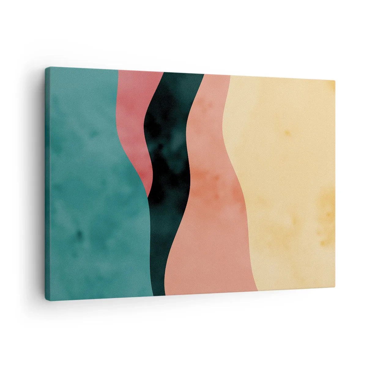 Obraz na plátne - Abstraktné vlny v pastelových farbách - 70x50cm - Kompatibilný nesúlad - Moderná nástenná dekorácia do obývacej izby a spálne ARTTOR