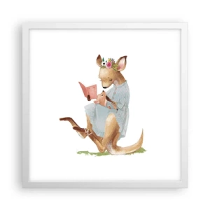 Plagát v bielom ráme - Prečítaj mi, mama - 40x40 cm