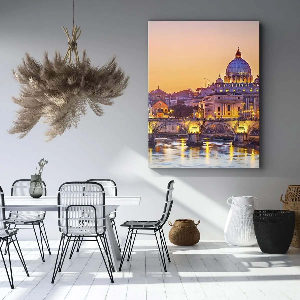 Obraz na plátne - Súmrak nad Večným mestom - 45x80 cm