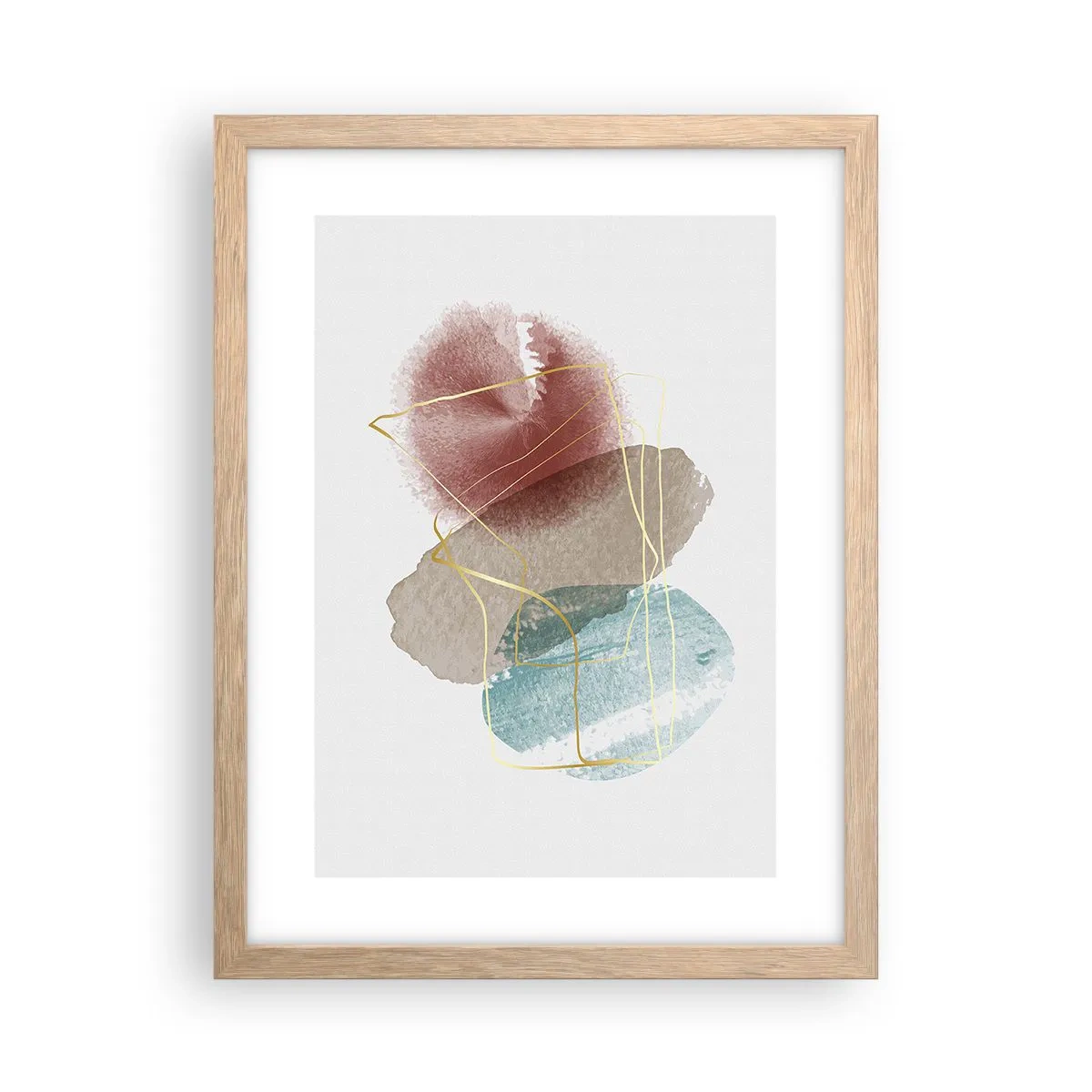 Plagát v ráme zo svetlého duba - Korálky priestoru - 30x40 cm
