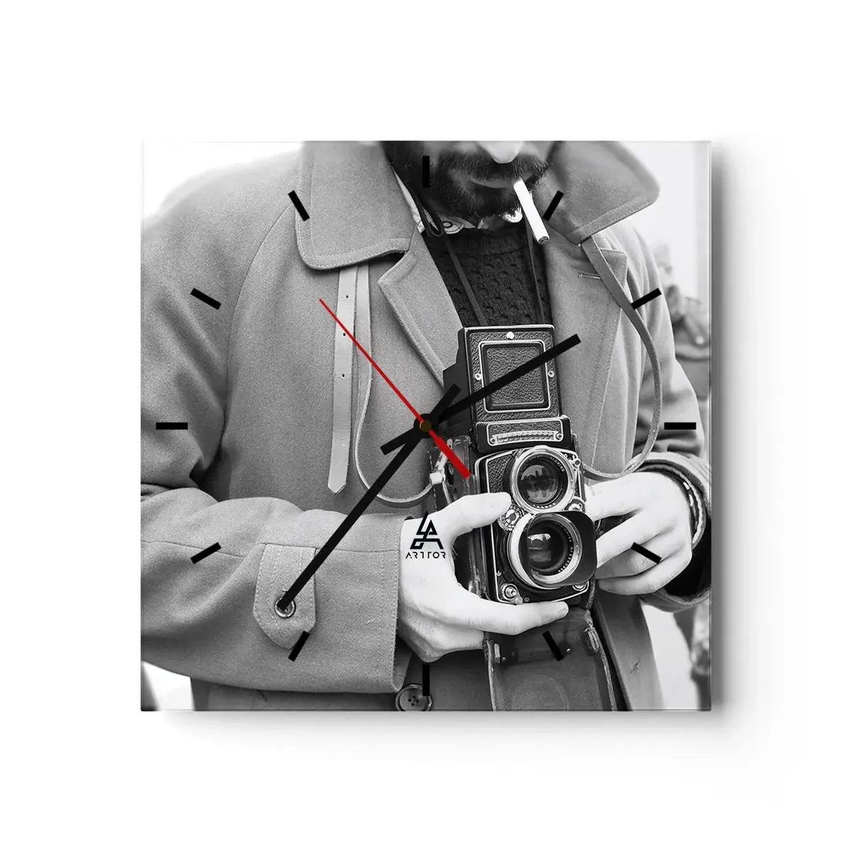 Nástenné hodiny - V retro štýle - 40x40 cm