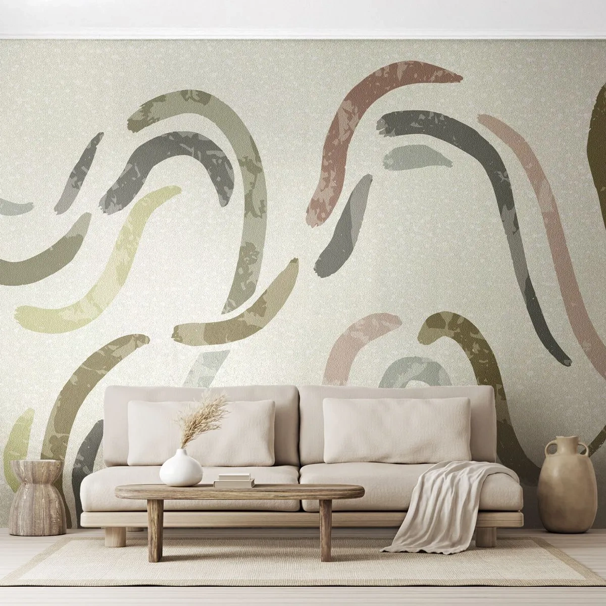 Fototapeta Premium Sand - Radostný tanec abstrakcie - Pastel, Minimalistický, Svetlý - 450x315 cm