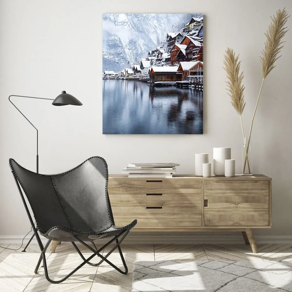 Obraz na skle - V zimnej dekorácii - 50x70 cm