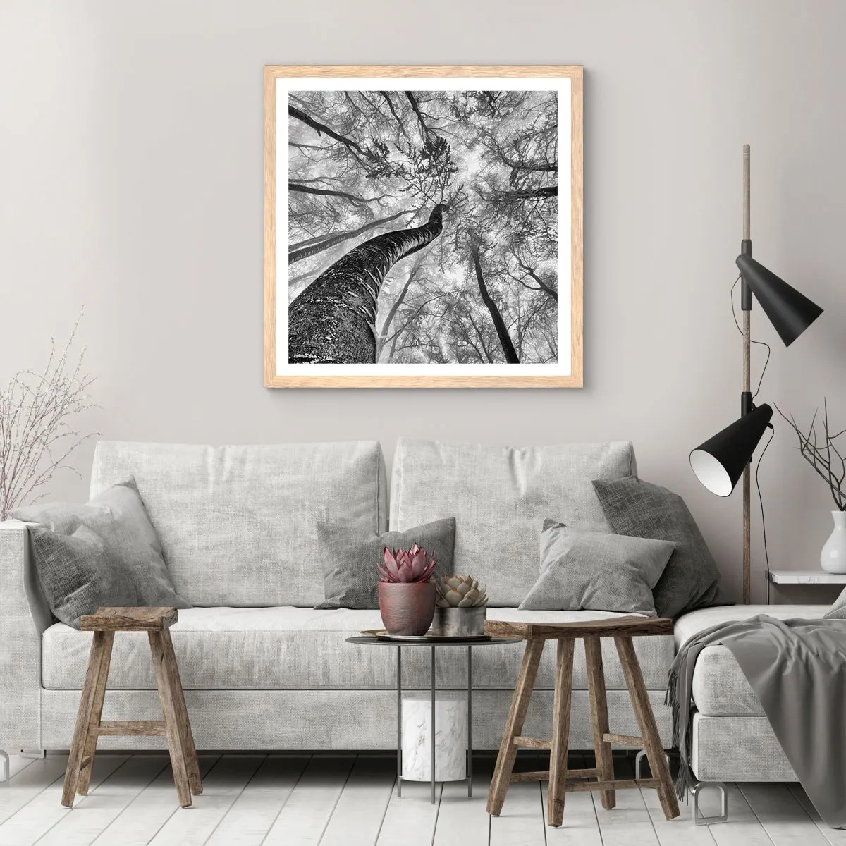 Plagát v ráme zo svetlého duba - Závod ku svetlu - 60x60 cm