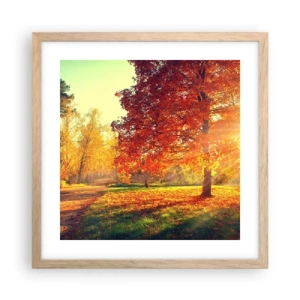 Plagát v ráme zo svetlého duba - Červené je krásne - 40x40 cm