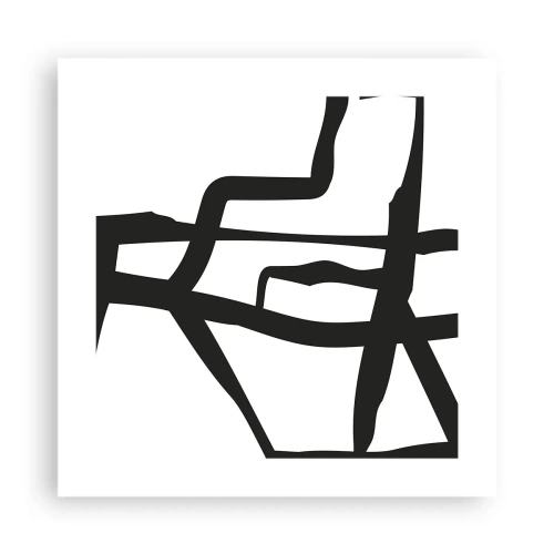 Plagát - Čiernobiela konštrukcia - 40x40 cm