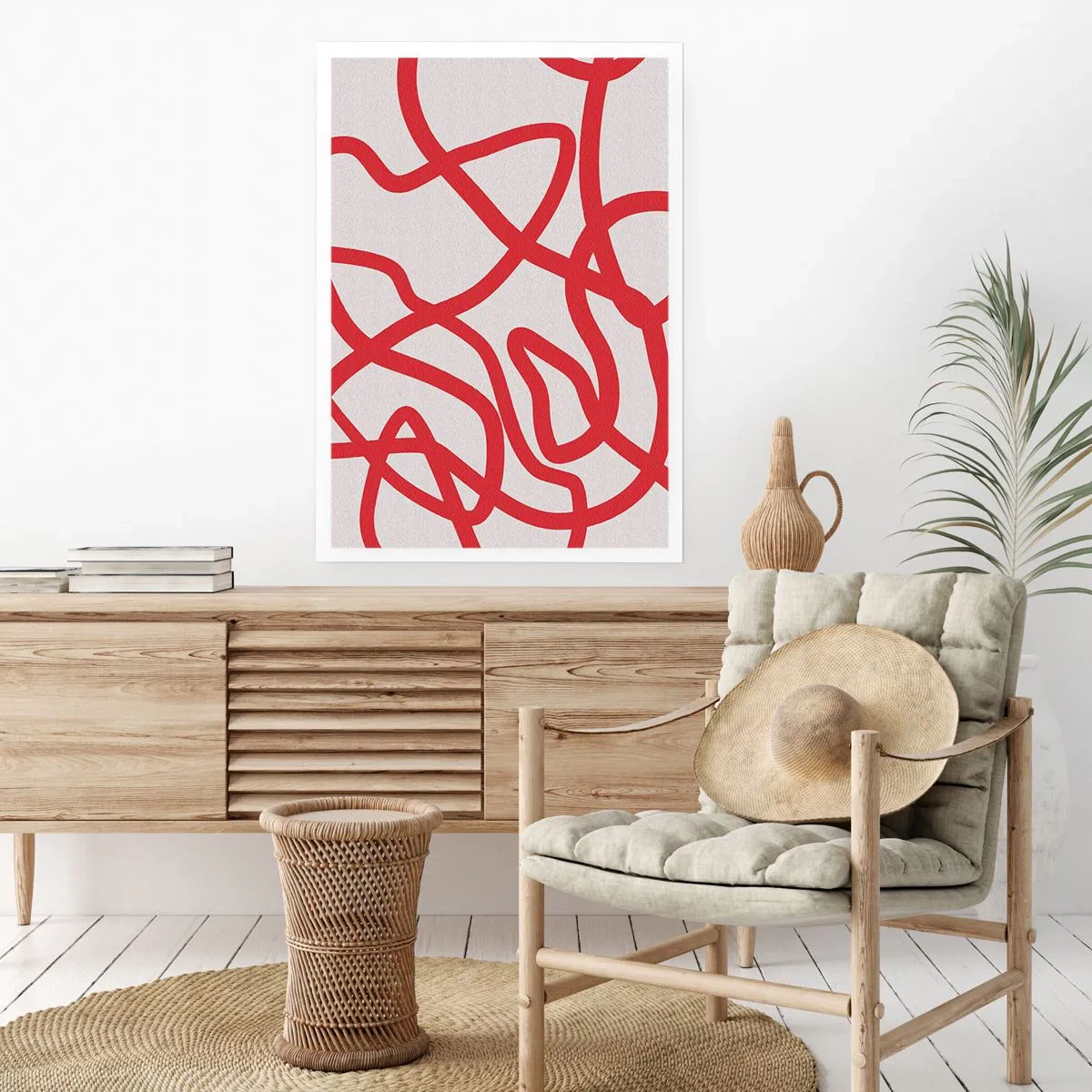Plagát - Červené na bielom - 70x100 cm